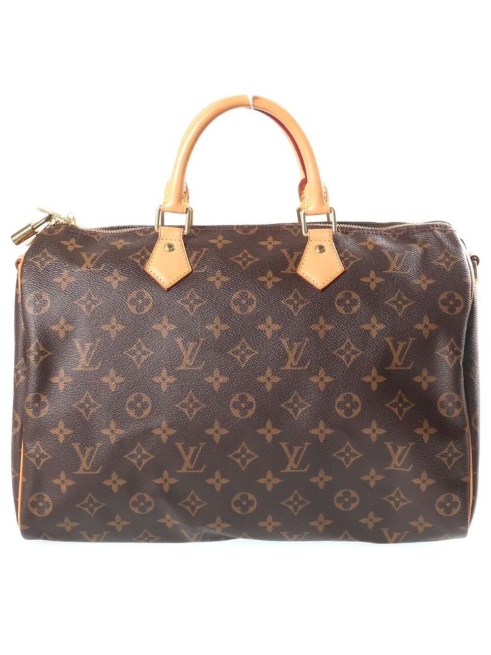 Louis Vuitton Monogram Speedy 2-Way Shoulder Bag Brown Leather Gold